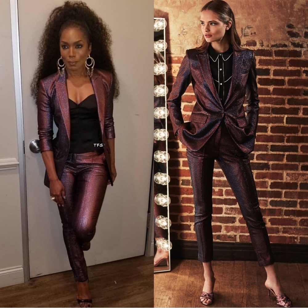 VERONICA BEARD Ashburn Metallic Blazer/Pants Full Suit Set Sz 6 - Picture 12 of 13